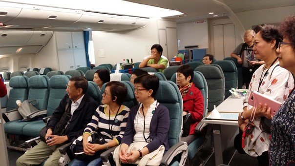 Our members sitting inside the Economic Class Cabin Mock Up