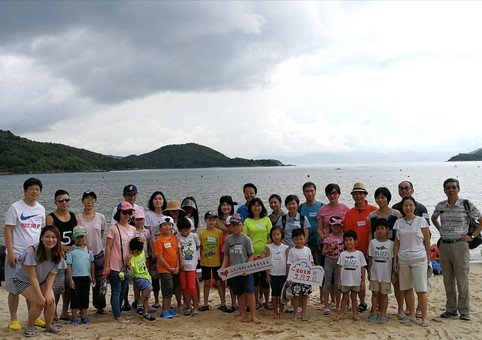 Group photo in the beach