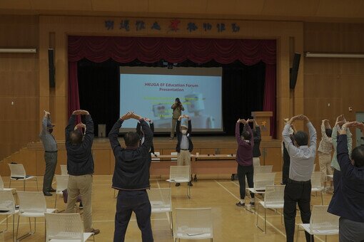 Participants practised Eight Brocades together