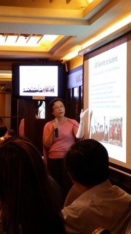 Ms. Winnie Cheng delivering her speech