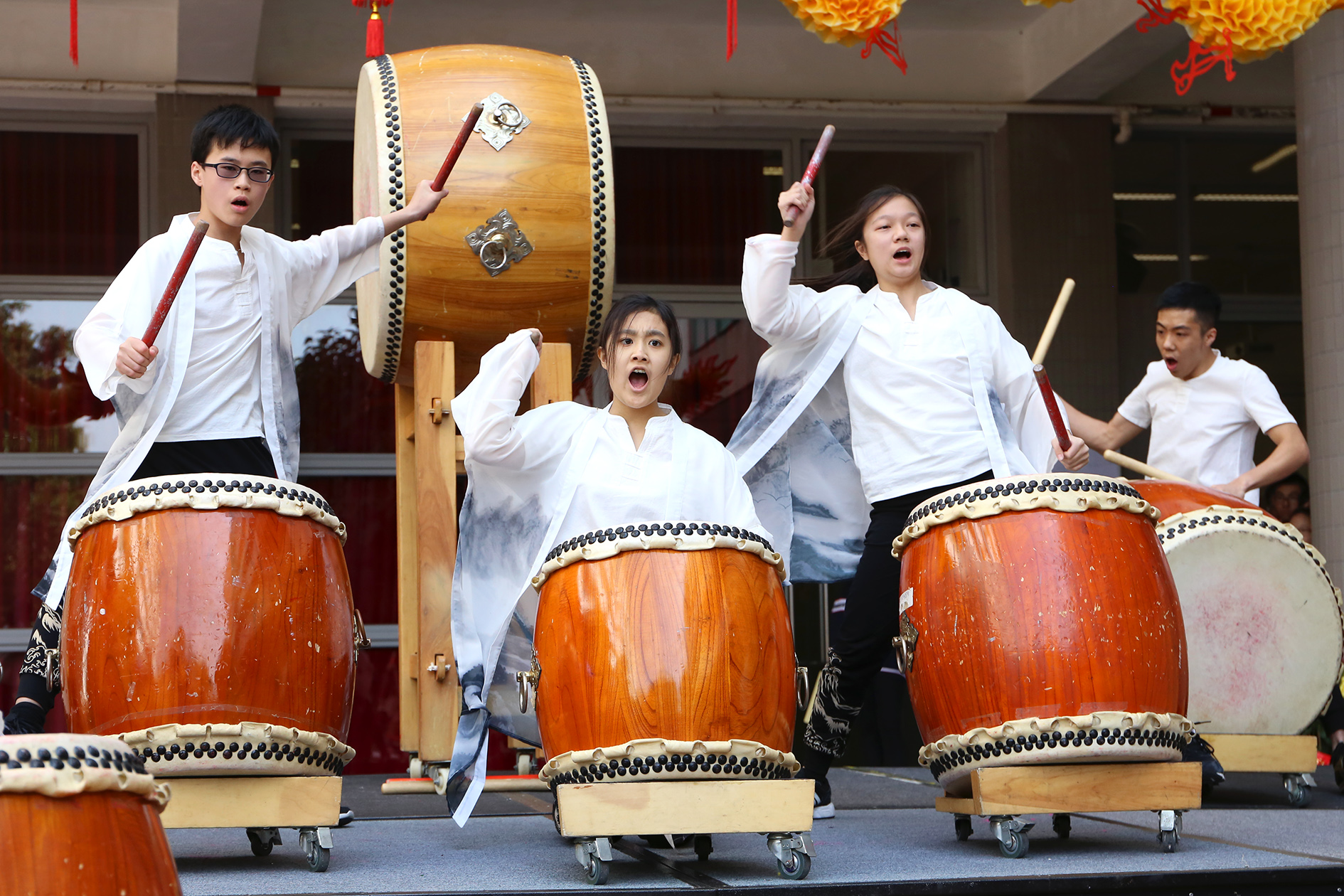 Performance of drum team